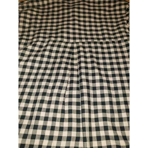 H & M Shirt Dress Plaid Black Pink Size 8 Pockets Button Front Casual Lightweig - Picture 6 of 7